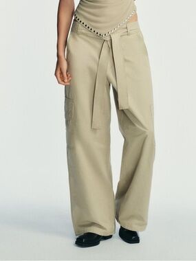 Zara NWT ZW Collection khaki cargo pants 4772/503